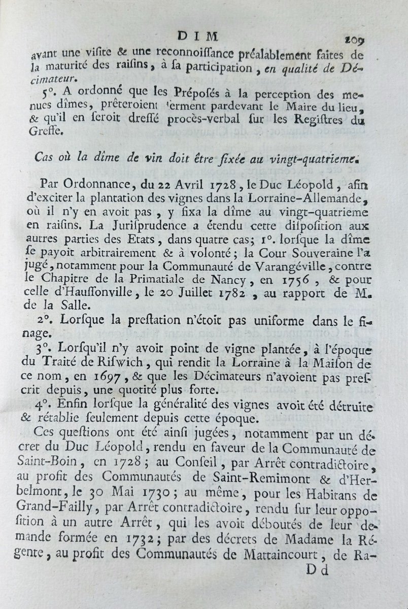 ROGEVILLE - Jurisprudence des tribunaux de Lorraine. Lamort, 1785, en reliure d'époque.-photo-1