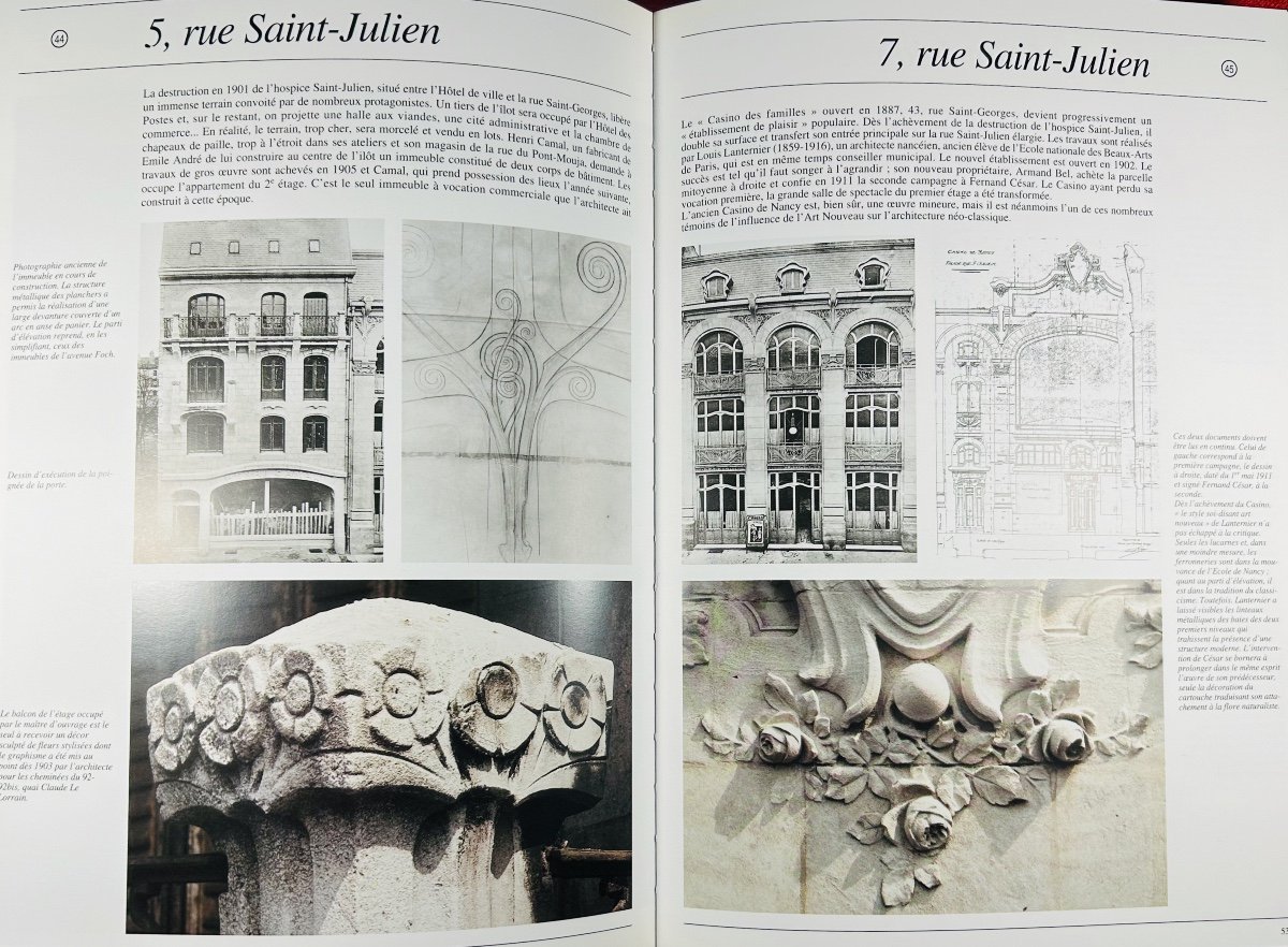 ROUSSEL (Francis) - Nancy, architecture 1900. Éditions Serpenoise, 1998, 3 volumes sous coffret-photo-3