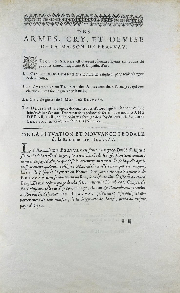 Saincte Marthe (scevole And Louys) - Genealogical History Of The House Of Beauvau. 1626, Bound.-photo-3