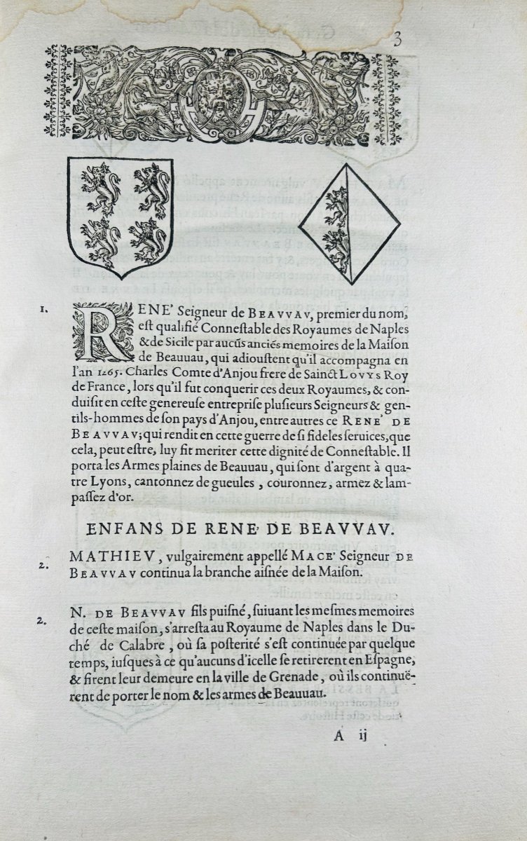 SAINCTE MARTHE (Scevole et Louys) - Histoire généalogique de la maison de Beauvau. 1626, relié.-photo-6