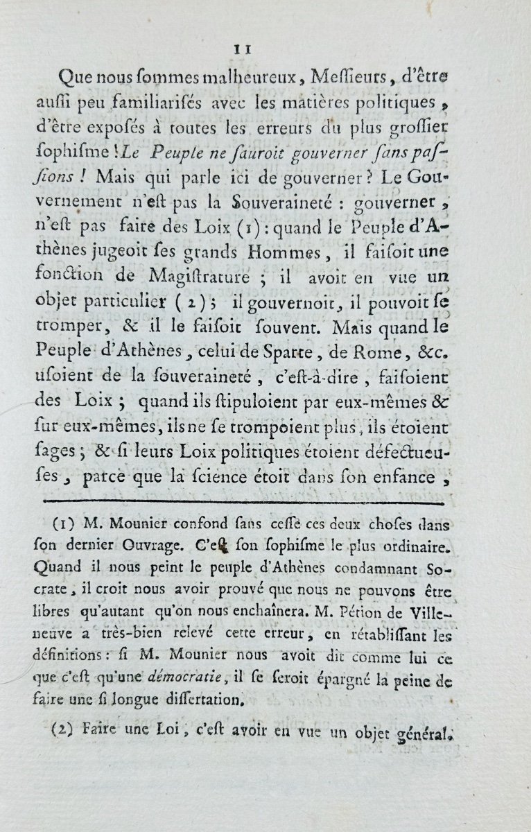 Salle (m.) - Opinion Of Mr. Salle, Deputy Of Lorraine, On The Royal Sanction. Baudouin, 1789.-photo-1