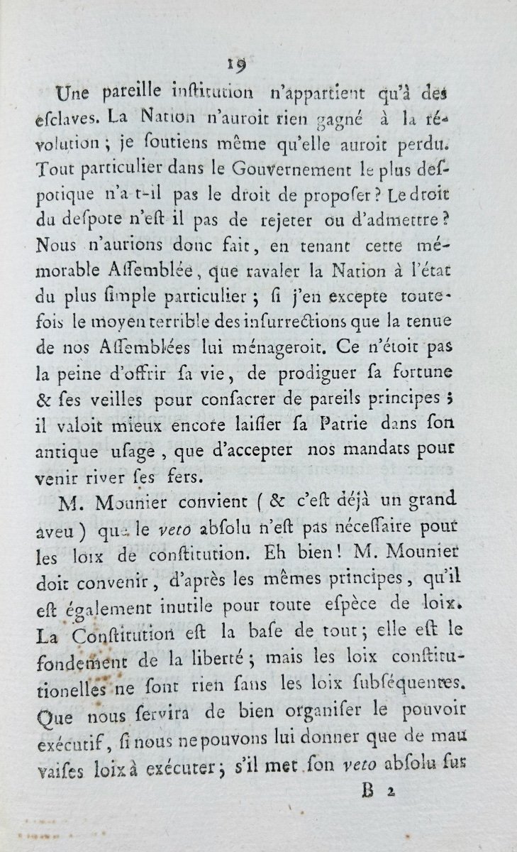 Salle (m.) - Opinion Of Mr. Salle, Deputy Of Lorraine, On The Royal Sanction. Baudouin, 1789.-photo-3