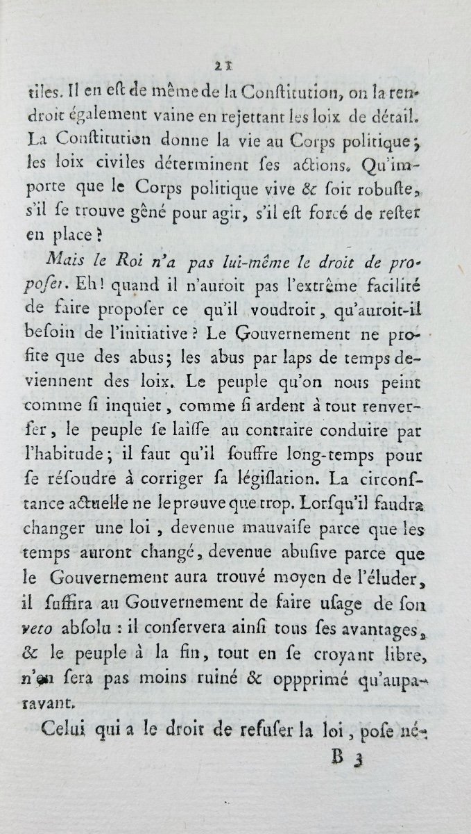 Salle (m.) - Opinion Of Mr. Salle, Deputy Of Lorraine, On The Royal Sanction. Baudouin, 1789.-photo-4