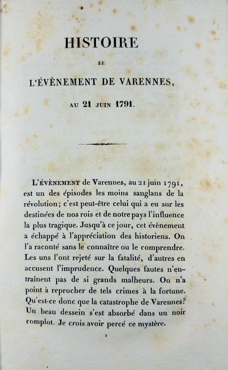 Collection Of 2 Works On The Flight Of King Louis XVI To Varennes In 1791. 1843 And 1844, Bound.-photo-2