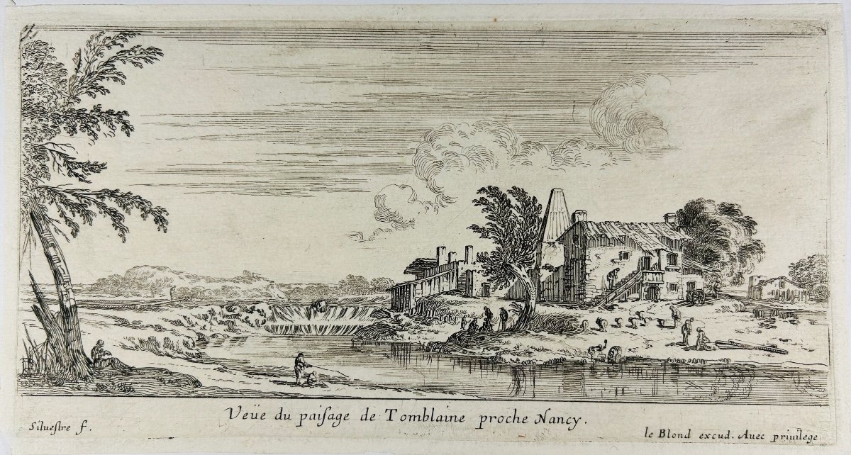 SILVESTRE (Israël) - Vue du paisage de Tomblaine proche de Nancy. Chez l'auteur, vers 1650.-photo-4