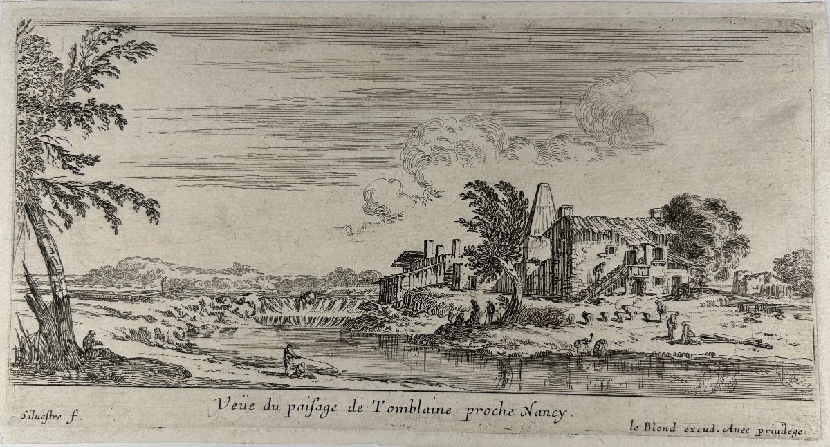 SILVESTRE (Israël) - Vue du paisage de Tomblaine proche de Nancy. Chez l'auteur, vers 1650.-photo-5