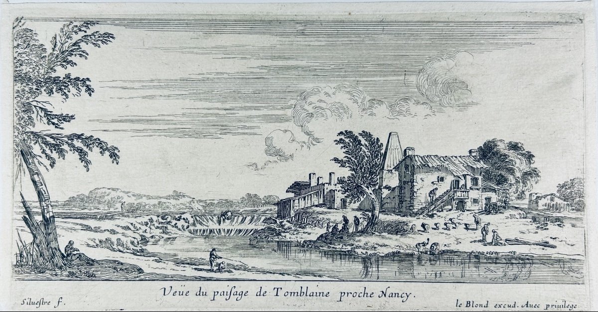 SILVESTRE (Israël) - Vue du paisage de Tomblaine proche de Nancy. Chez l'auteur, vers 1650.-photo-6