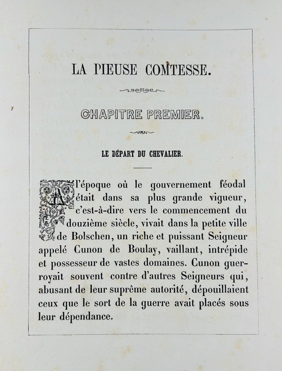 SIMON (Achille) - La Pieuse comtesse. Pont-à-Mousson, Haguenthal, 1840, cartonnage d'éditeur.-photo-3