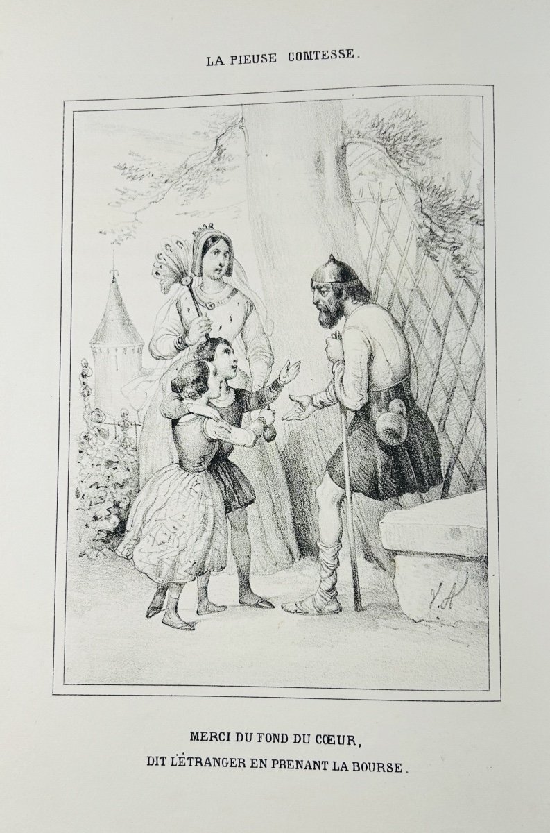 SIMON (Achille) - La Pieuse comtesse. Pont-à-Mousson, Haguenthal, 1840, cartonnage d'éditeur.-photo-5