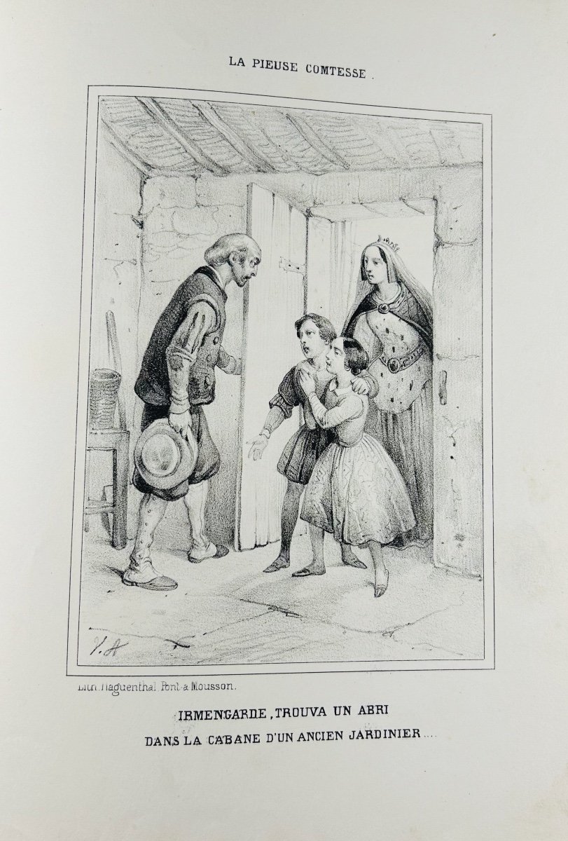 SIMON (Achille) - La Pieuse comtesse. Pont-à-Mousson, Haguenthal, 1840, cartonnage d'éditeur.-photo-6