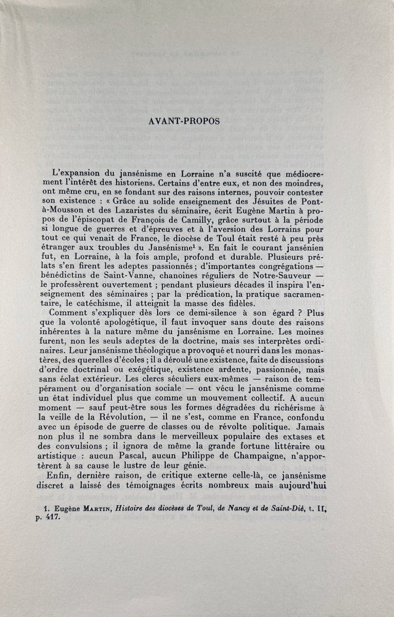 TAVENEAUX (René) - Le jansénisme en Lorraine 1640-1789. Vrin, 1960. Broché, Envoi de l'auteur.-photo-3