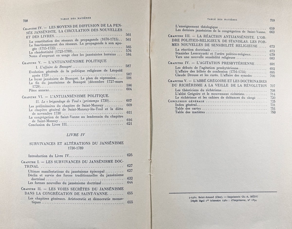 TAVENEAUX (René) - Le jansénisme en Lorraine 1640-1789. Vrin, 1960. Broché, Envoi de l'auteur.-photo-8