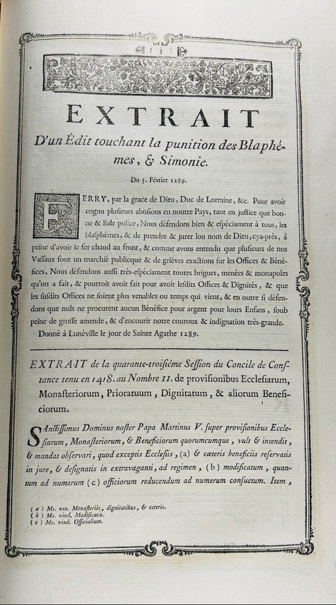 THIBAULT (François Timothée) - Histoire des loix et usages de la Lorraine et du Barrois. 1763.-photo-5