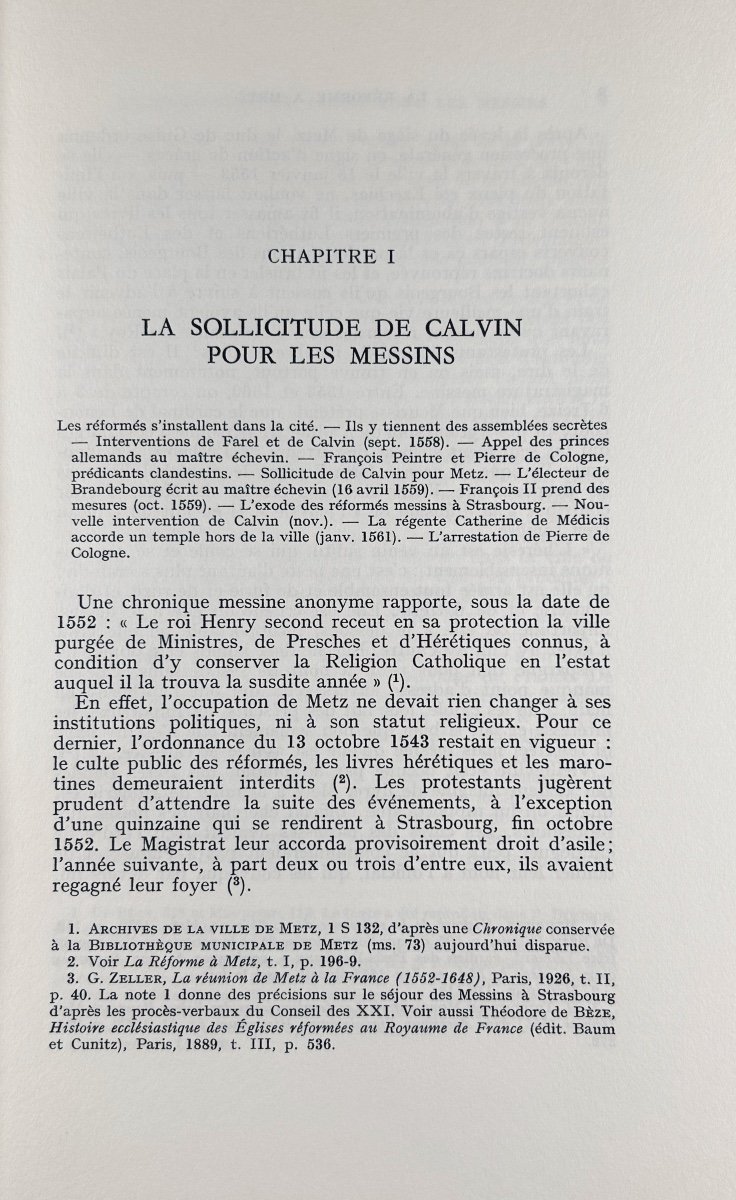 Tribout De Morembert - The Reformation In Metz. Lutheranism And Calvinism. 1969, 2 Paperback Volumes.-photo-4