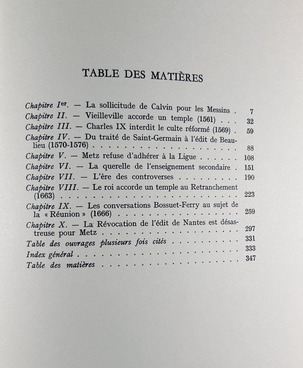 Tribout De Morembert - The Reformation In Metz. Lutheranism And Calvinism. 1969, 2 Paperback Volumes.-photo-8