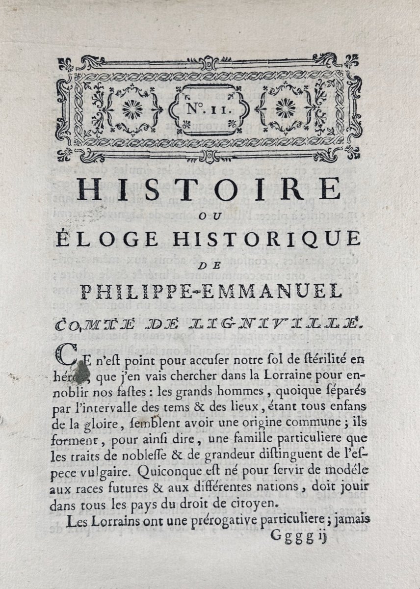 Turpin - History Or Historical Eulogy Of Philippe-emmanuel Count Of Ligniville. 1776, Paperback.-photo-1