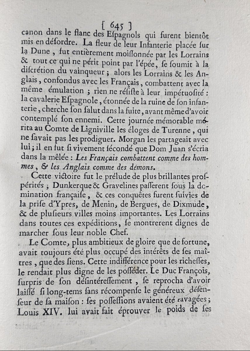 Turpin - History Or Historical Eulogy Of Philippe-emmanuel Count Of Ligniville. 1776, Paperback.-photo-8