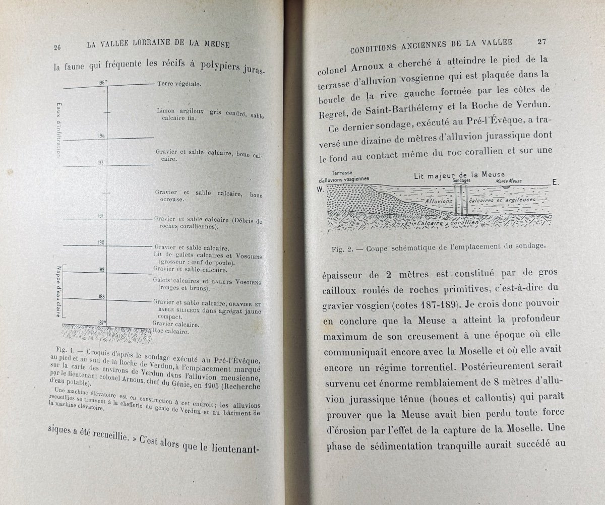 VIDAL DE LA BLACHE - Étude sur la vallée Lorraine de la Meuse. Armand Colin, 1908, relié.-photo-4