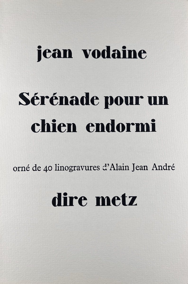 Vodaine (jean) - Serenade For A Sleeping Dog. Metz, Dire, 1979, Paperback, Illustrated By André.-photo-2