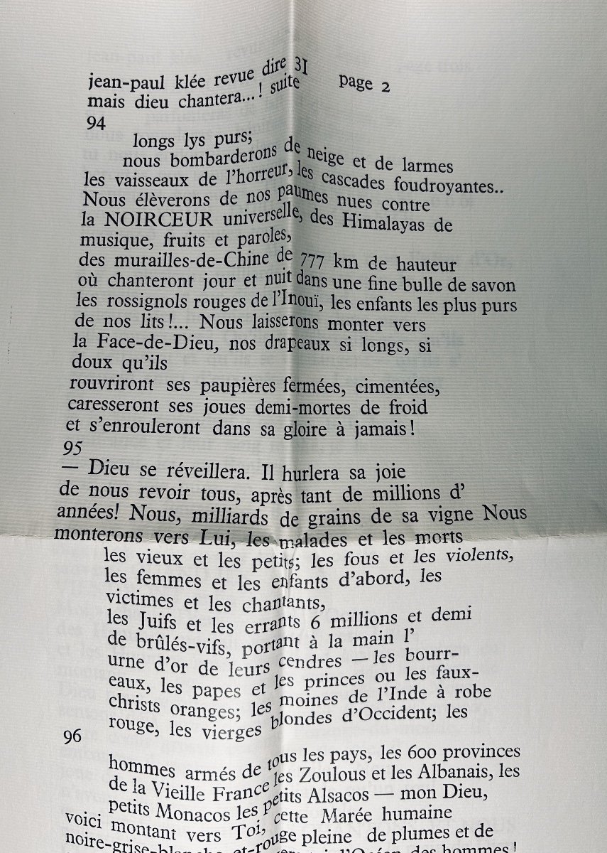 Vodaine (jean) - European Poetry Review Dire N° 31. Rue Des Allemands, Chez Vodaine, 1980.-photo-5