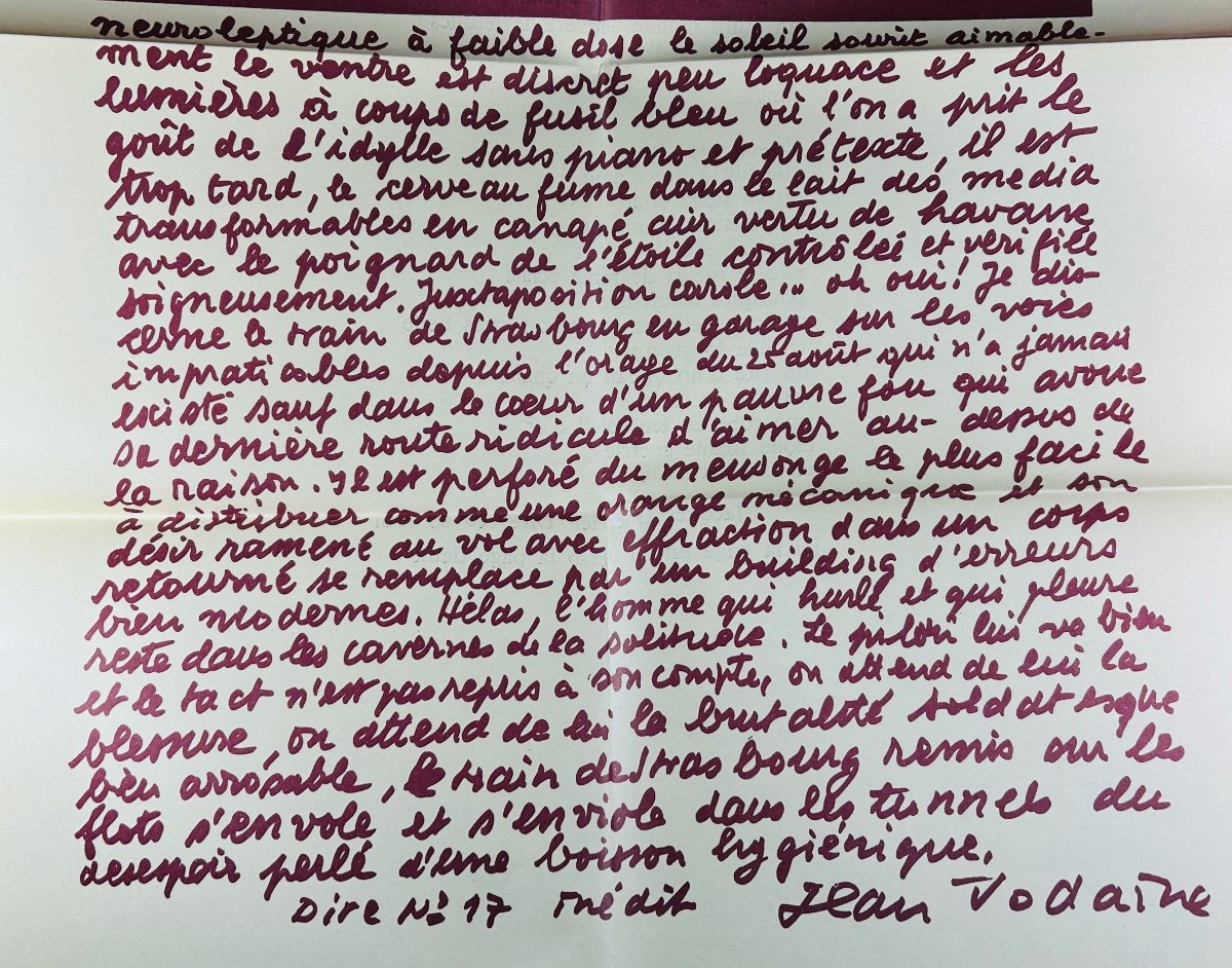 VODAINE (Jean) - Revue européenne de poésie Dire n° 30. Baslieux, Chez Vodaine, 1981, Broché.-photo-4