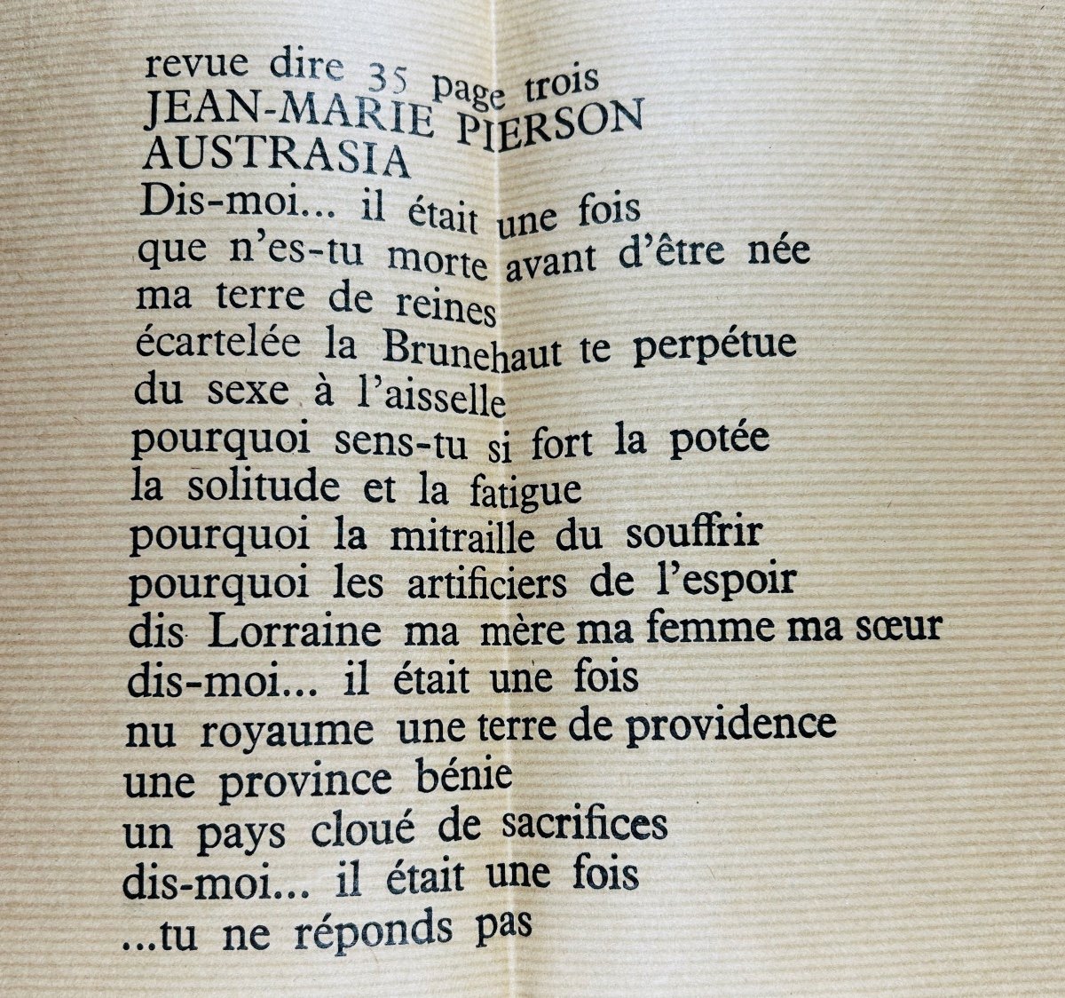 Vodaine (jean) - European Poetry Review Dire N° 35. Baslieux, Chez Vodaine, 1982, Paperback.-photo-7