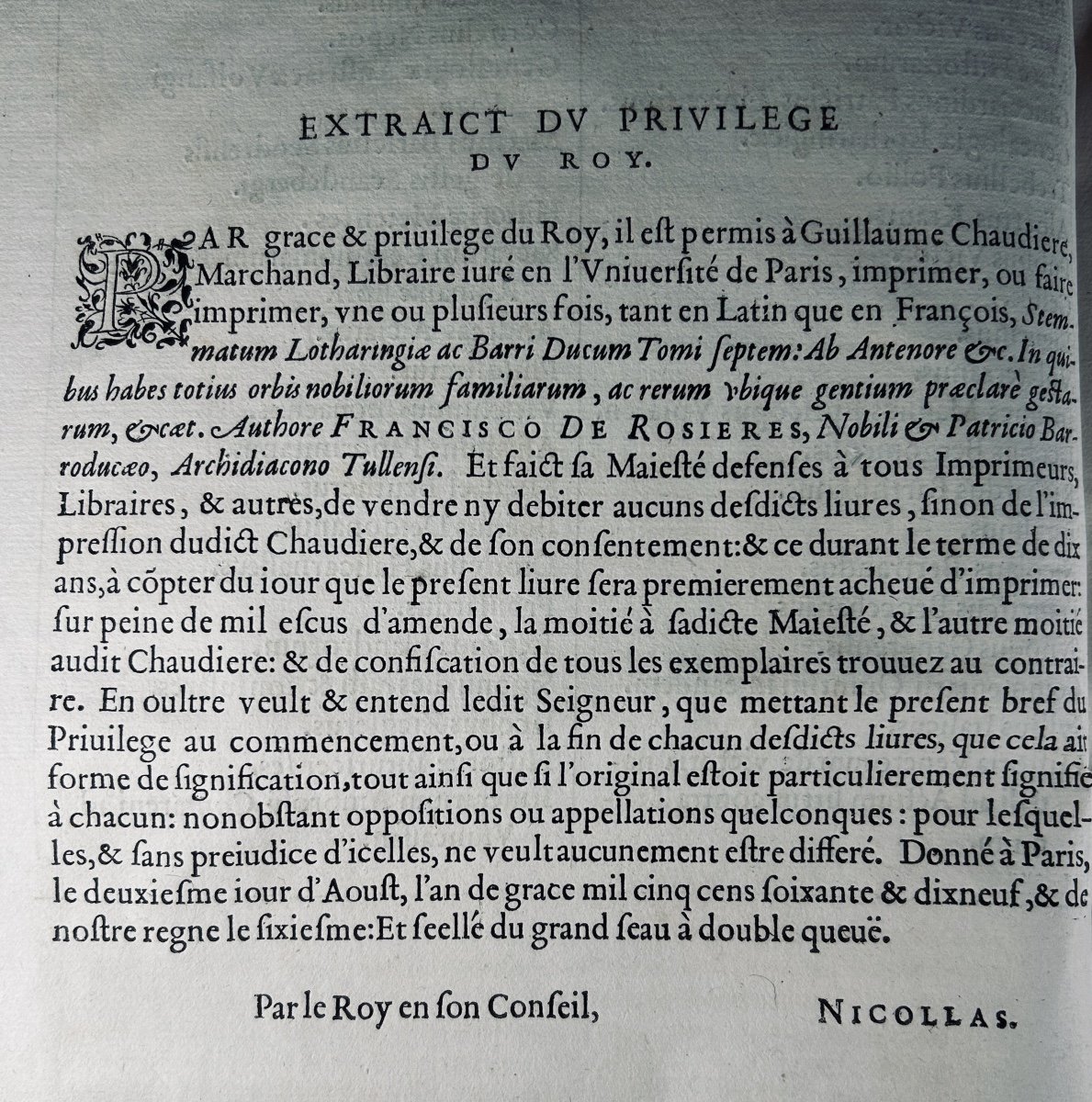 Rosières (françois De) - Stemmatum Lotharingiae.... Guillaume Chaudière, 1580, Modern Binding-photo-2