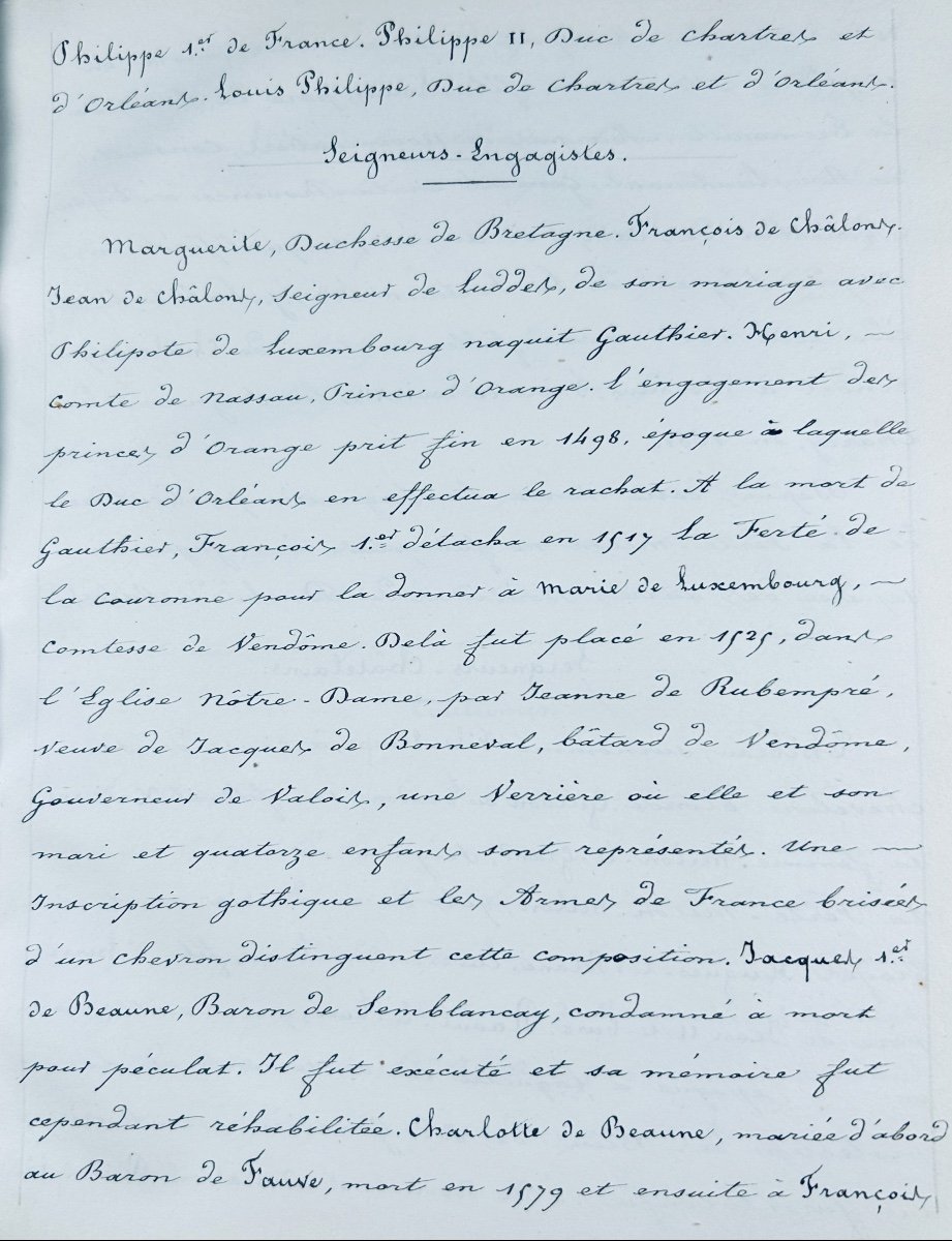 [manuscript] - History Of La Ferté-milon. At The Author's, Circa 1860, Hardcover, 3 Drawings.-photo-3