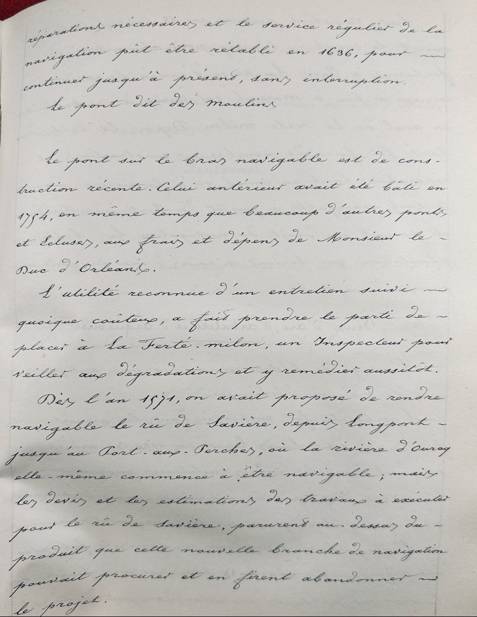 [manuscript] - History Of La Ferté-milon. At The Author's, Circa 1860, Hardcover, 3 Drawings.-photo-5