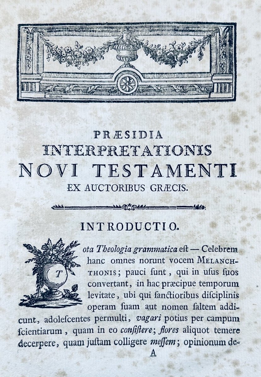 BLESSIG - Praesidia interpretationis Novi-Testamenti ex auctoribus graecis. Strasbourg, 1778.-photo-3