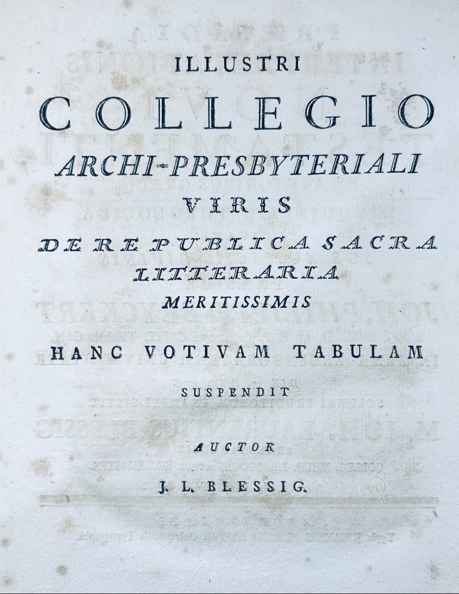 BLESSIG - Praesidia interpretationis Novi-Testamenti ex auctoribus graecis. Strasbourg, 1778.-photo-5