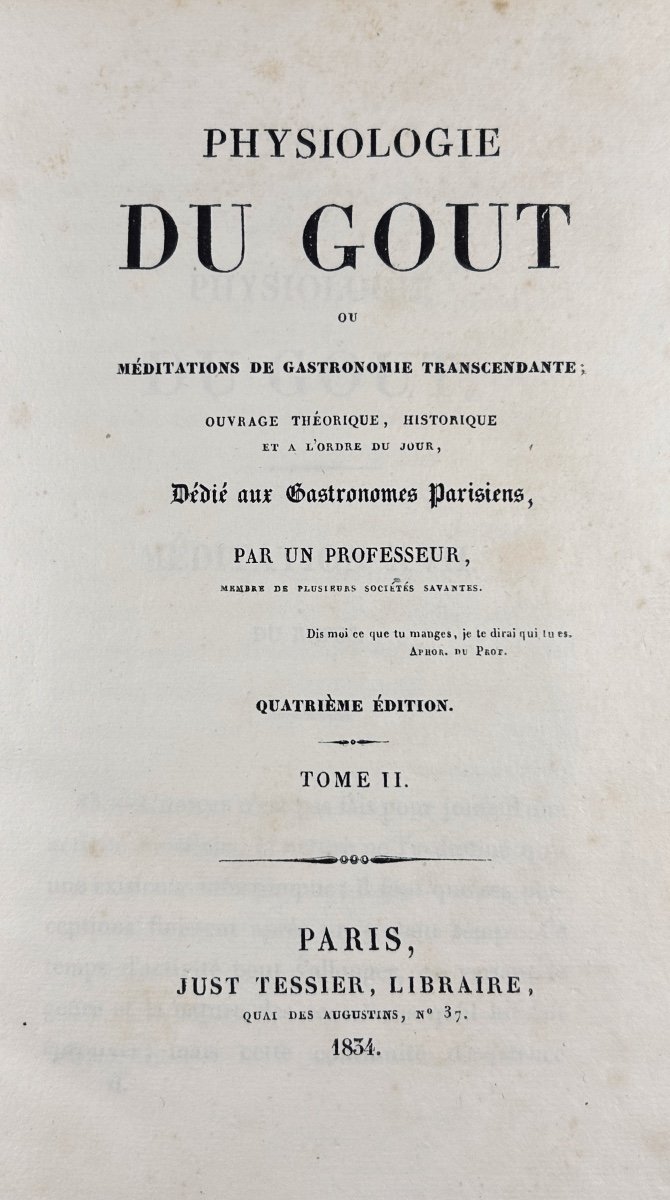 [brillat Savarin] - The Physiology Of Taste Or Meditations On Transcendent Gastronomy. 1834.-photo-4