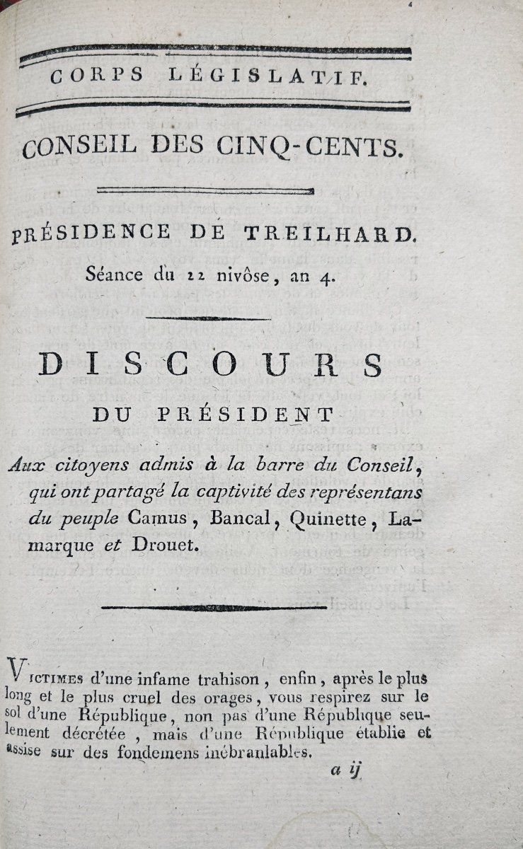 CAMUS - BANCAL - QUINETTE - LAMARQUE - DROUET - Rapports des représentants du peuple. 1796.-photo-3