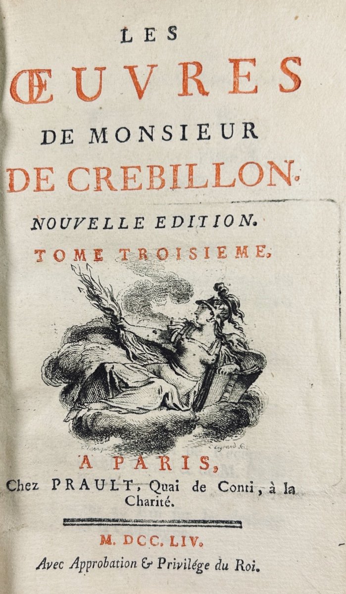 Crebillon (prosper Jolyot De) - The Works Of Monsieur De Crébillon. At Prault, 1754.-photo-1