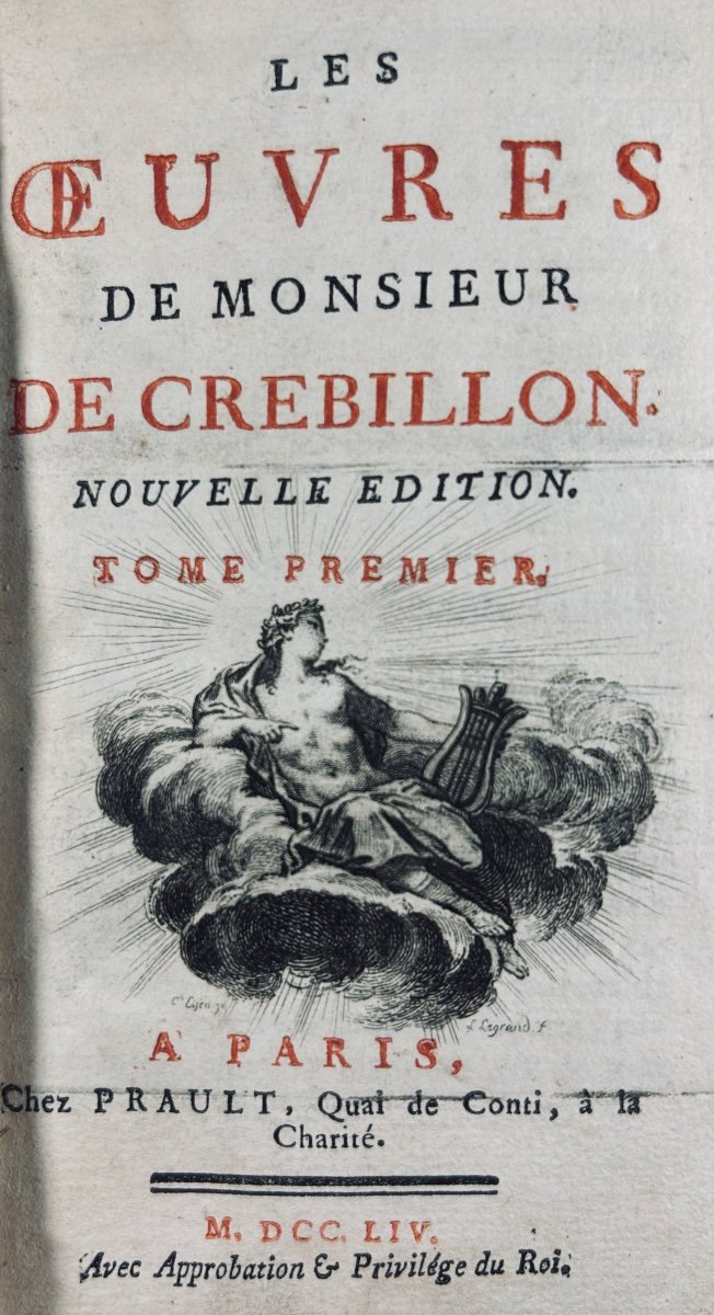 Crebillon (prosper Jolyot De) - The Works Of Monsieur De Crébillon. At Prault, 1754.