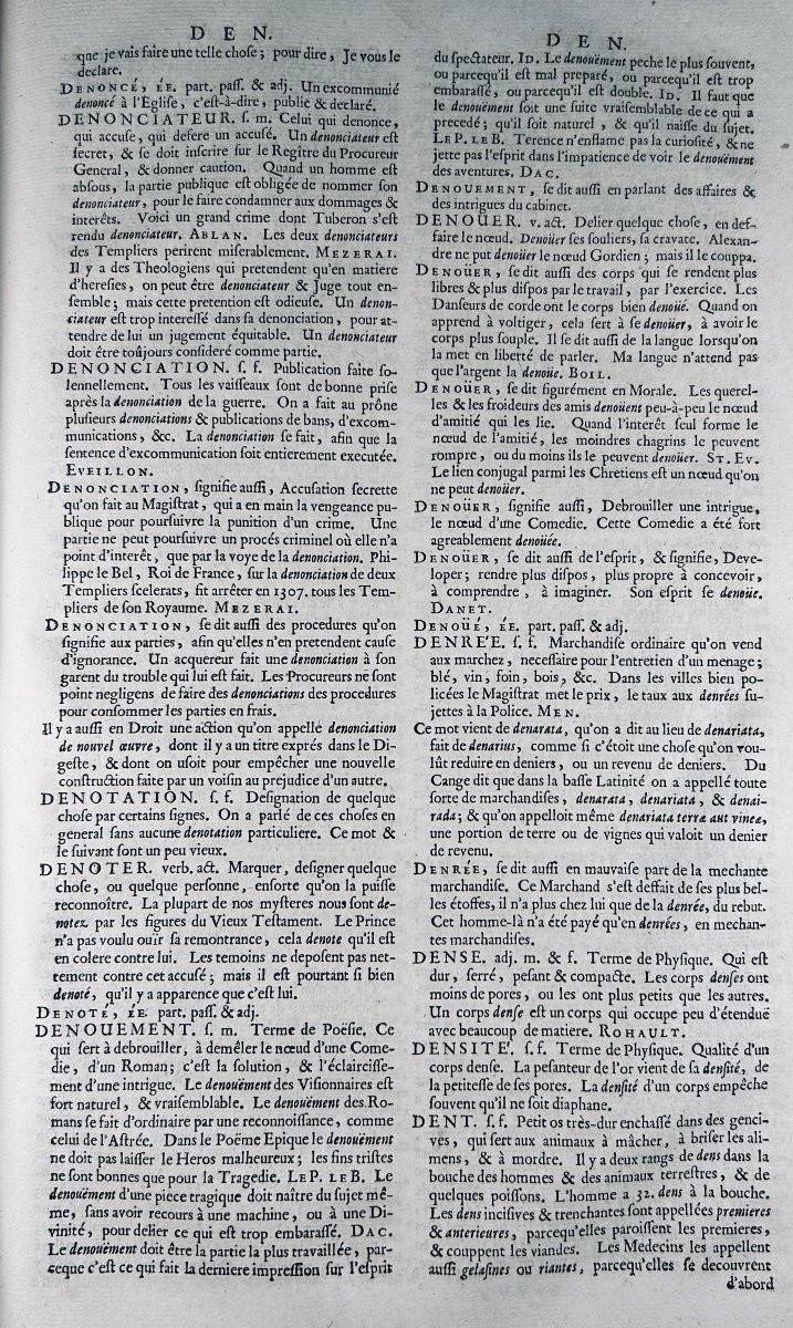 Furetière - Universal Dictionary, Generally Containing All French Words. 1701, Bound.-photo-8