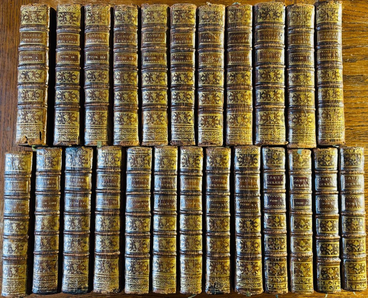 [gayot De Pitaval] - Famous And Interesting Cases. From 1739 To 1770, Contemporary Bindings. 24 Vols.