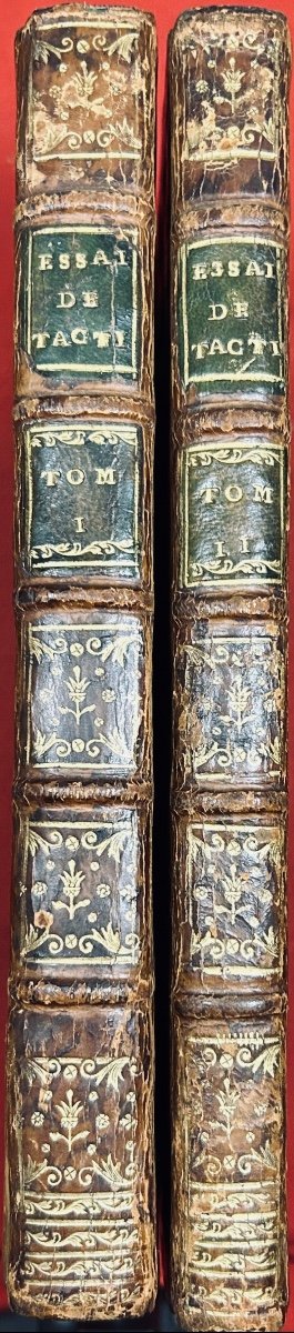 GUIBERT - Essai général de tactique. 1773, 2 volumes, reliures d'époque, 27 planches dépliantes-photo-6