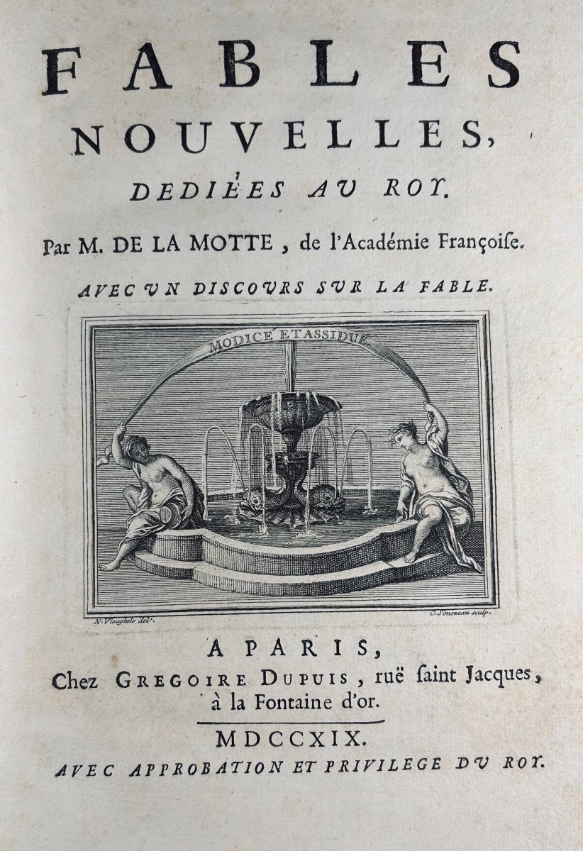 HOUDART DE LA MOTTE - Fables nouvelles dédiées au roy. Avec un discours sur la fable. 1719.-photo-2