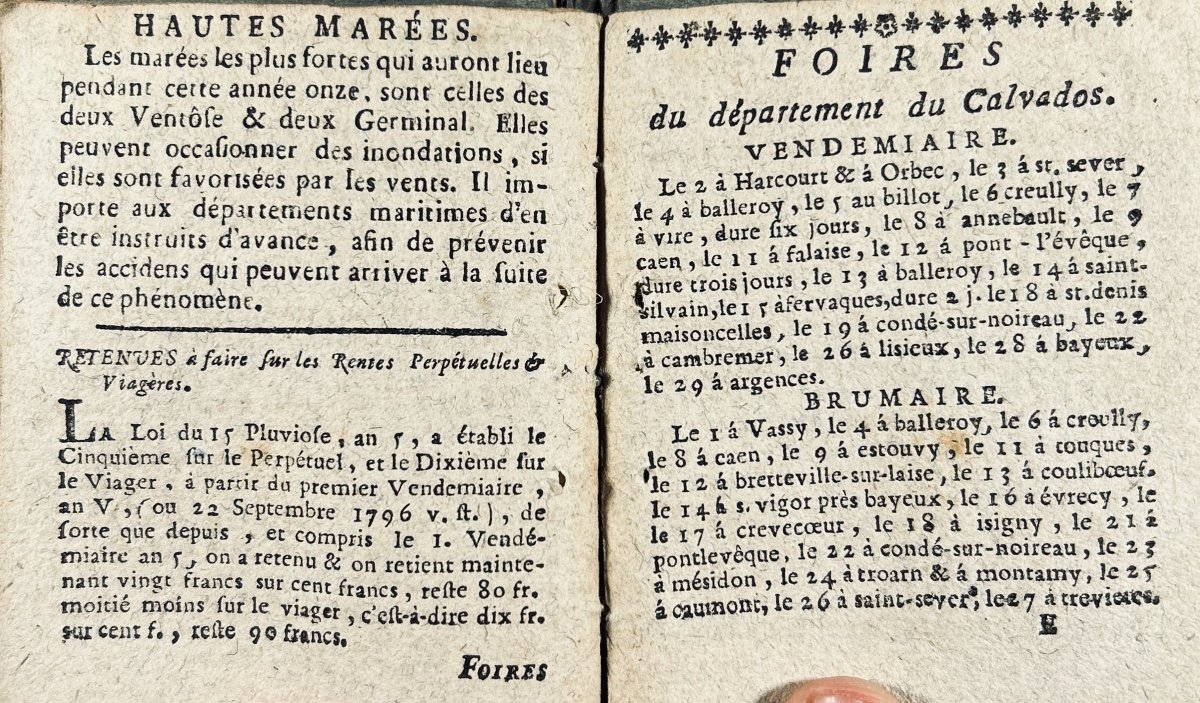 LAENSBERG (Mathieu) - Almanach journalier pour l'an XI & l'année 1803. Liège, Barnabe, 1803.-photo-6