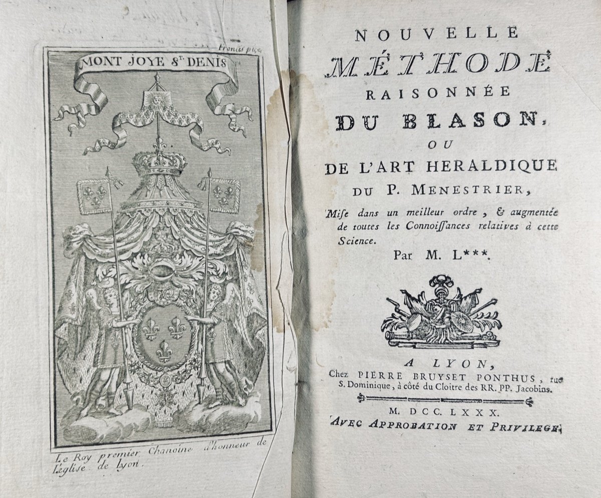 MENESTRIER - Nouvelle méthode raisonnée du blason ou l'art héraldique. Lyon, Ponthus, 1780.