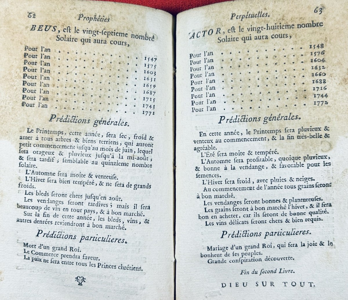 MOULT - Prophéties perpétuelles, très-curieuses & très-certaines. Naples, Chez Raymond, 1769.-photo-3