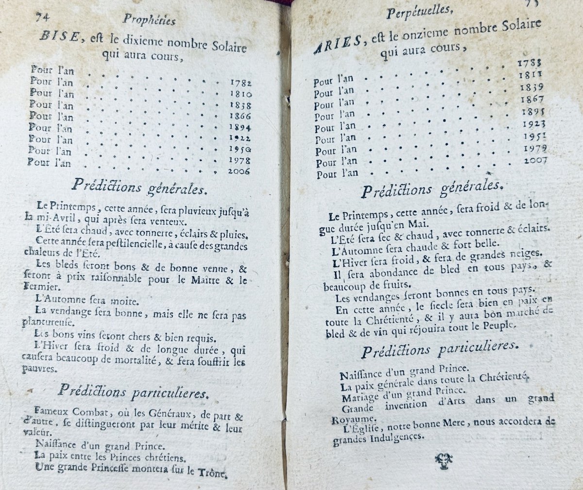 MOULT - Prophéties perpétuelles, très-curieuses & très-certaines. Naples, Chez Raymond, 1769.-photo-4