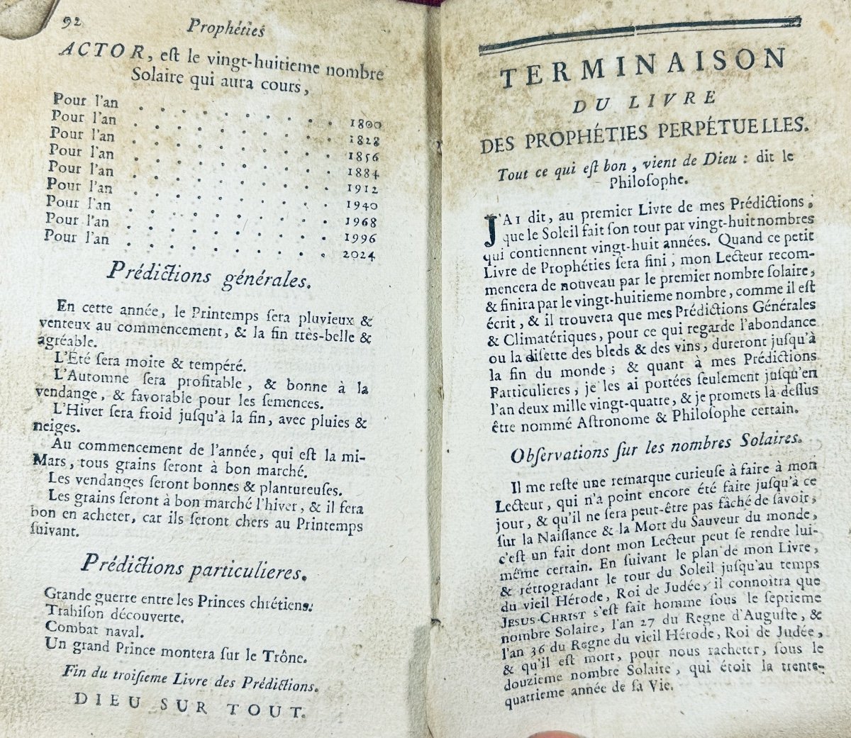 MOULT - Prophéties perpétuelles, très-curieuses & très-certaines. Naples, Chez Raymond, 1769.-photo-6