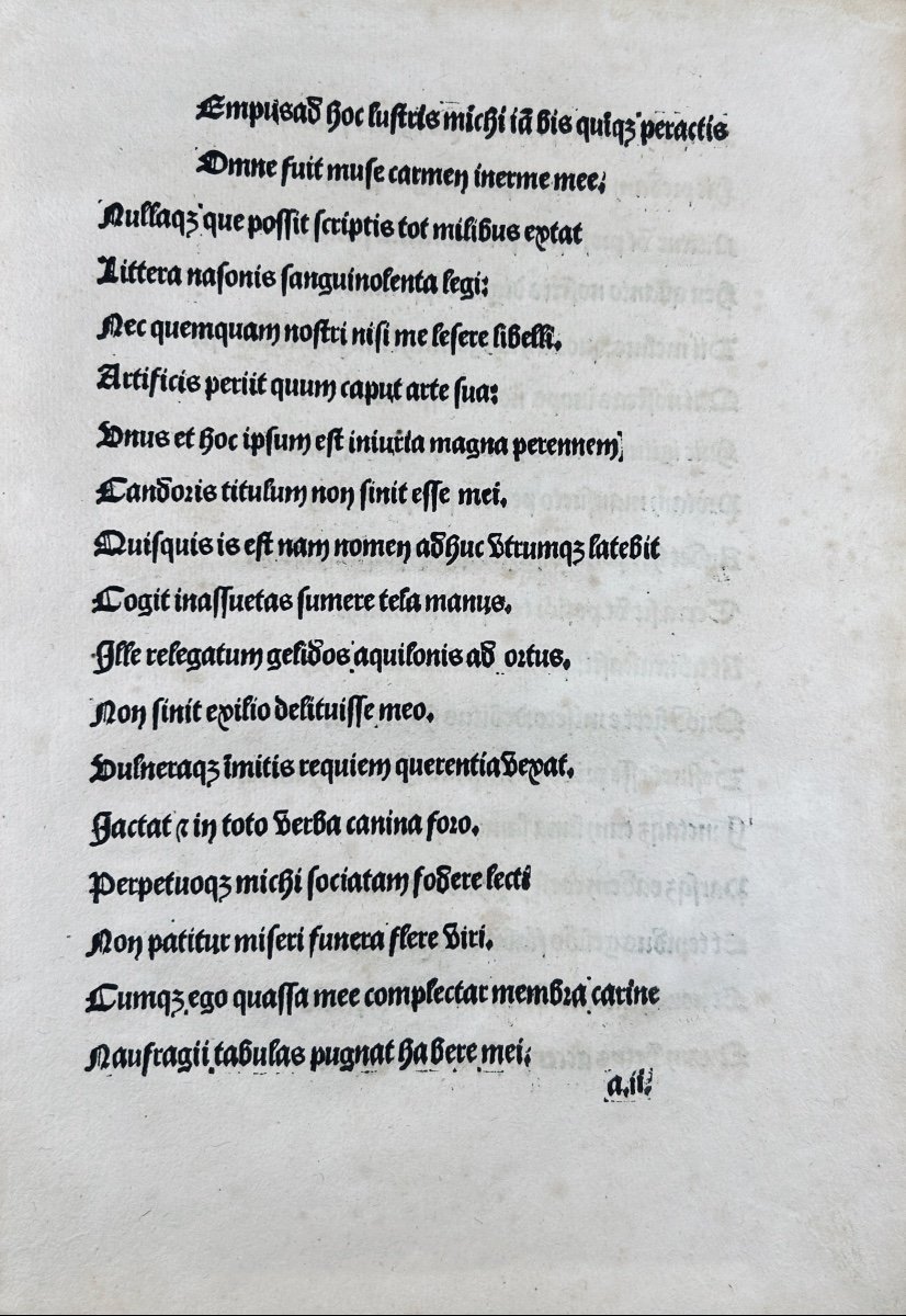 OVIDE - CP, ovidii nassonis poete clarissimi in ibim opusculii. Vers 1500, reliure moderne.-photo-1