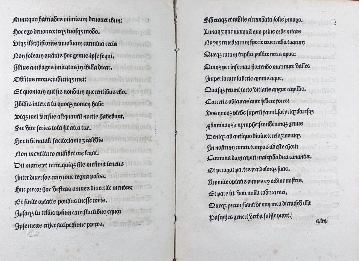 OVIDE - CP, ovidii nassonis poete clarissimi in ibim opusculii. Vers 1500, reliure moderne.-photo-3