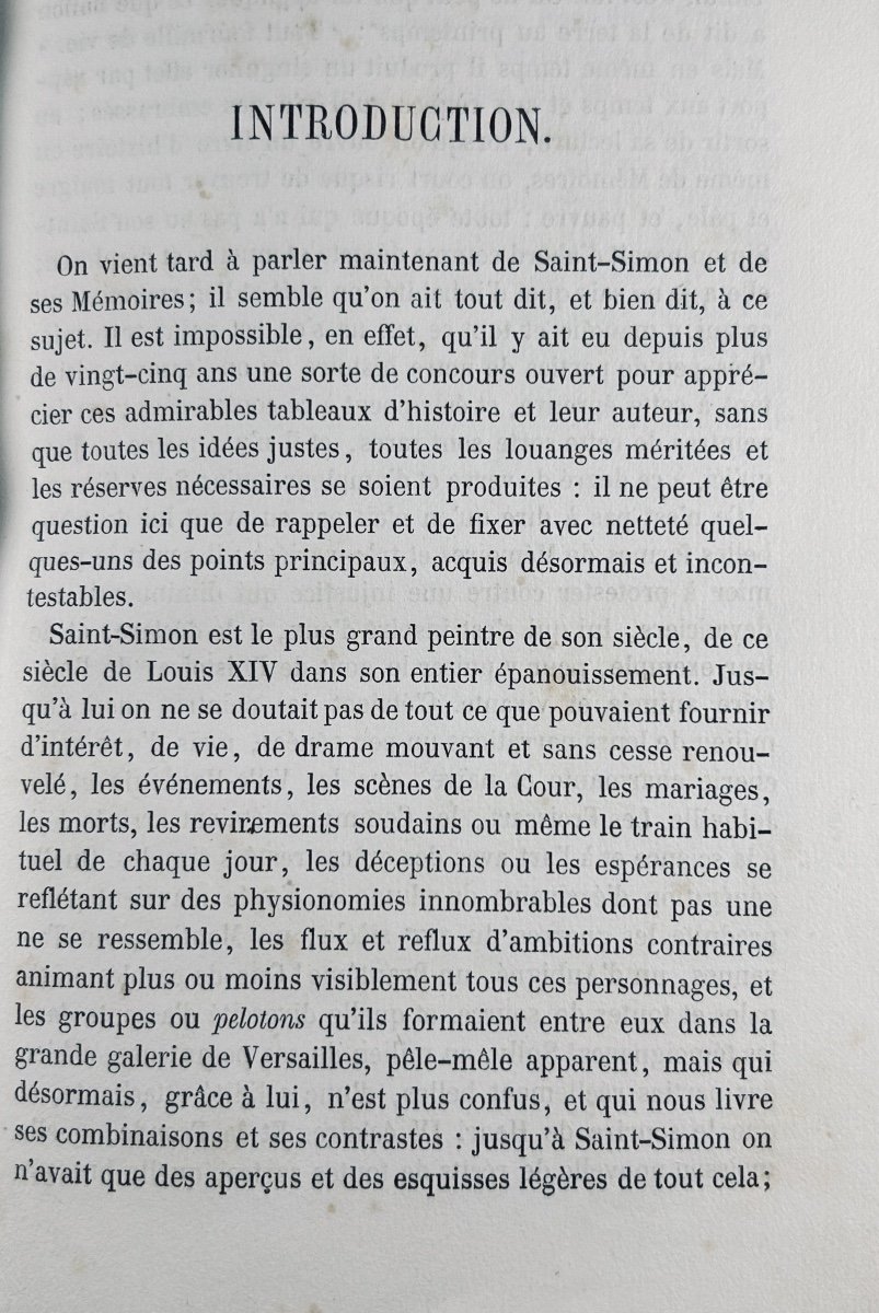 SAINT-SIMON - Mémoires complets et authentiques du duc de Saint-Simon. 1856-58, relié d'époque.-photo-1