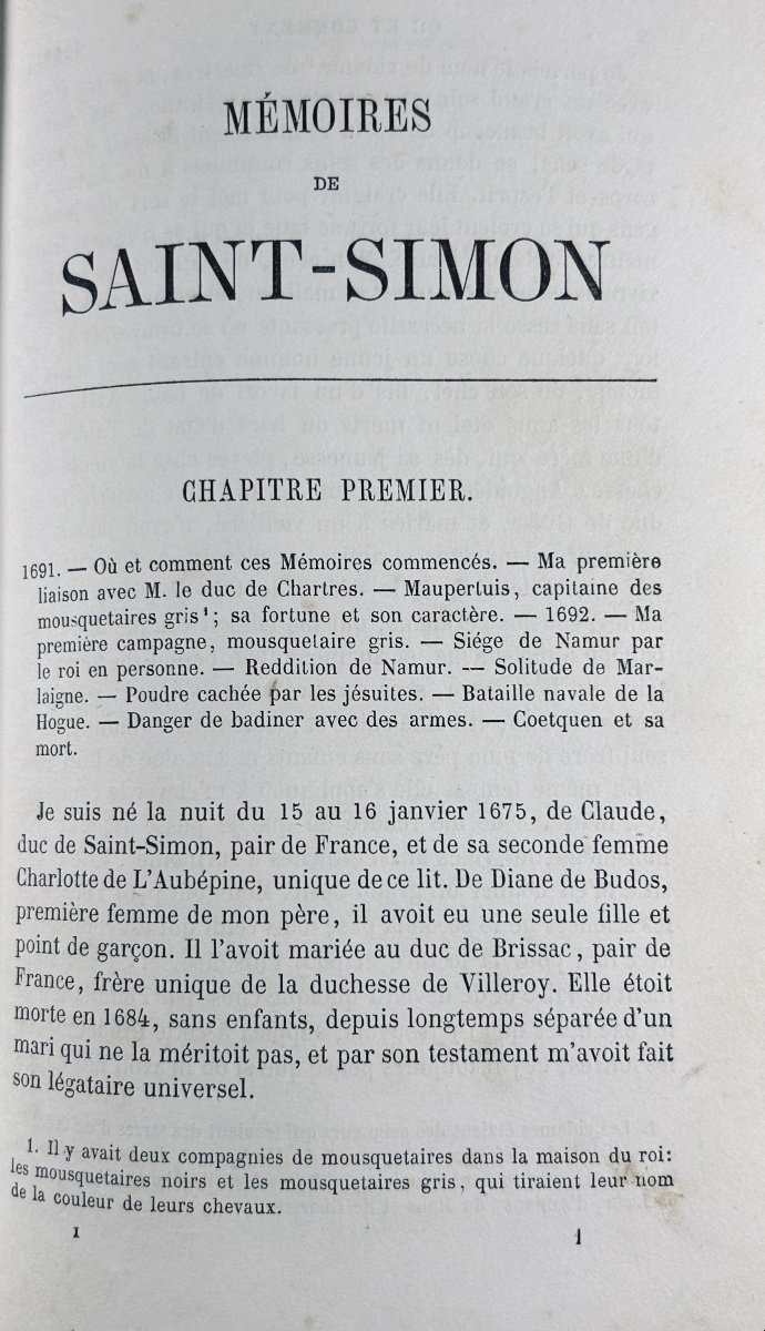 SAINT-SIMON - Mémoires complets et authentiques du duc de Saint-Simon. 1856-58, relié d'époque.-photo-2