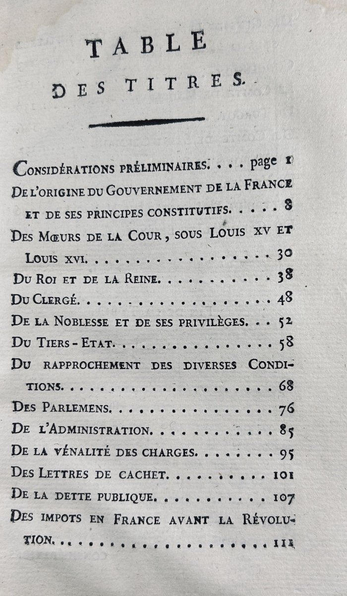 SENAC DE MEILHAN (Gabriel) - Du gouvernement, des moeurs, et des conditions en France. 1795.-photo-2