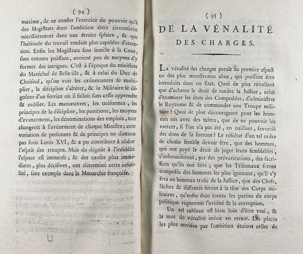 SENAC DE MEILHAN (Gabriel) - Du gouvernement, des moeurs, et des conditions en France. 1795.-photo-3